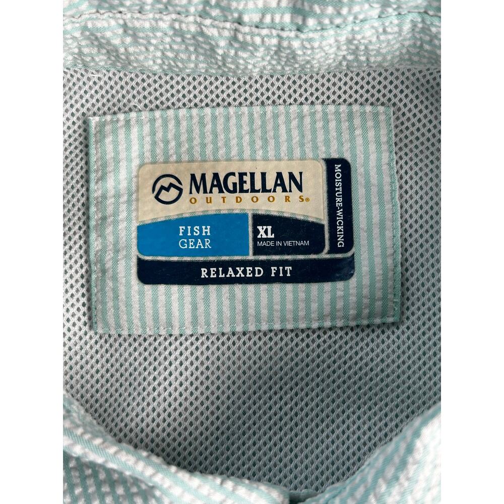 Magellan Fish Gear Fishing Shirt Men's XL Mint Green Stripe Relaxed Fit Vented - Picture 3 of 10